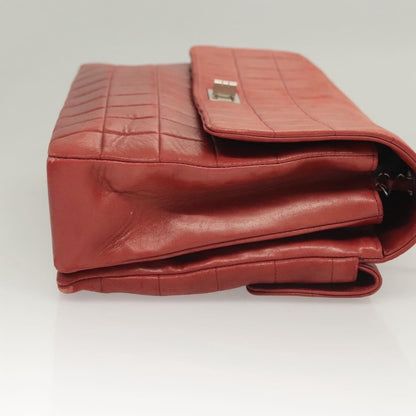 Chanel Chocolate Bar Reissue Flap Bag Lambskin, RED, LEATHER, Handbag