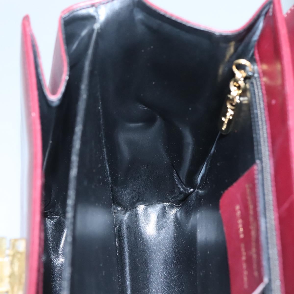 Salvatore Ferragamo Gancini handbag Leather, BURGUNDY, LEATHER, Handbag