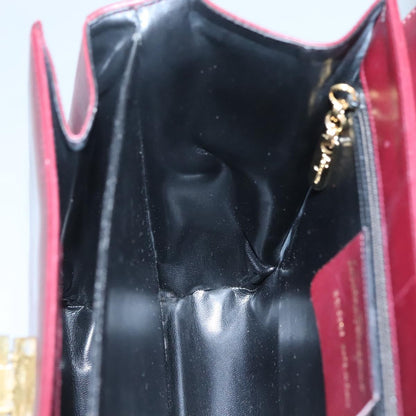 Salvatore Ferragamo Gancini handbag Leather, BURGUNDY, LEATHER, Handbag