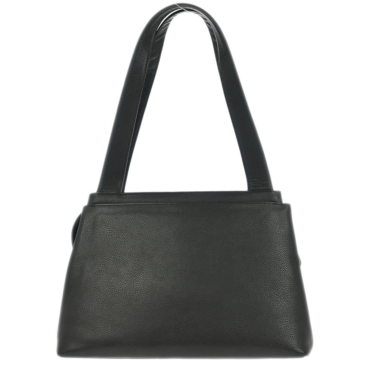 Chanel Vintage CC Lock Tote Leather, BLACK, LEATHER, Tote bag