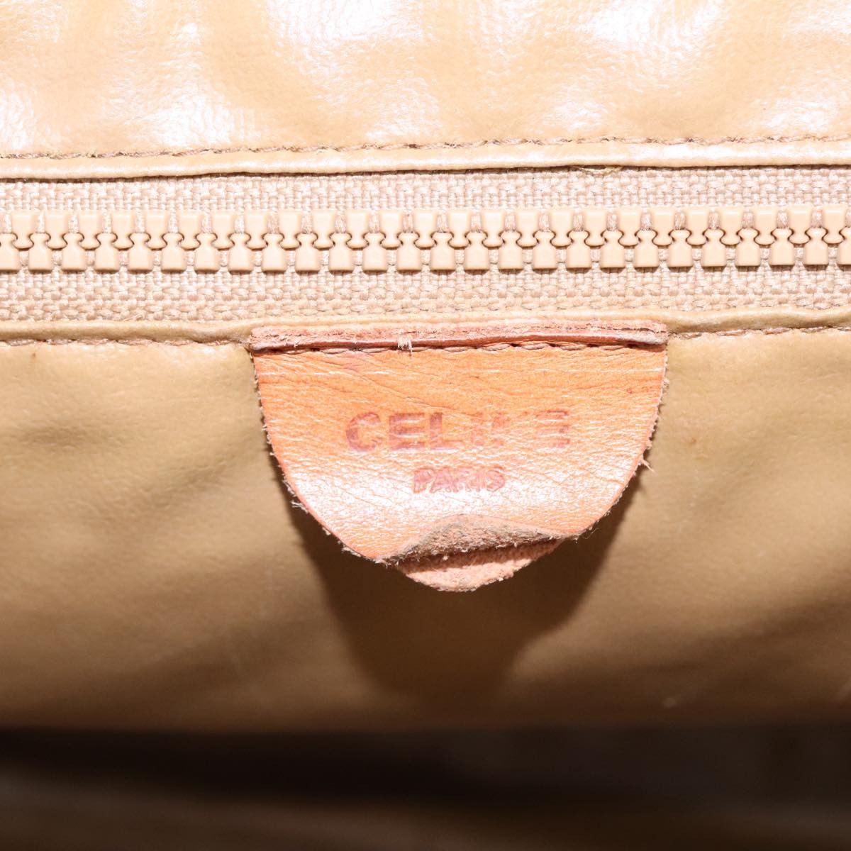 Celine Vintage Macadam Handbag Macadam, BEIGE, PVC,CANVAS, Handbag