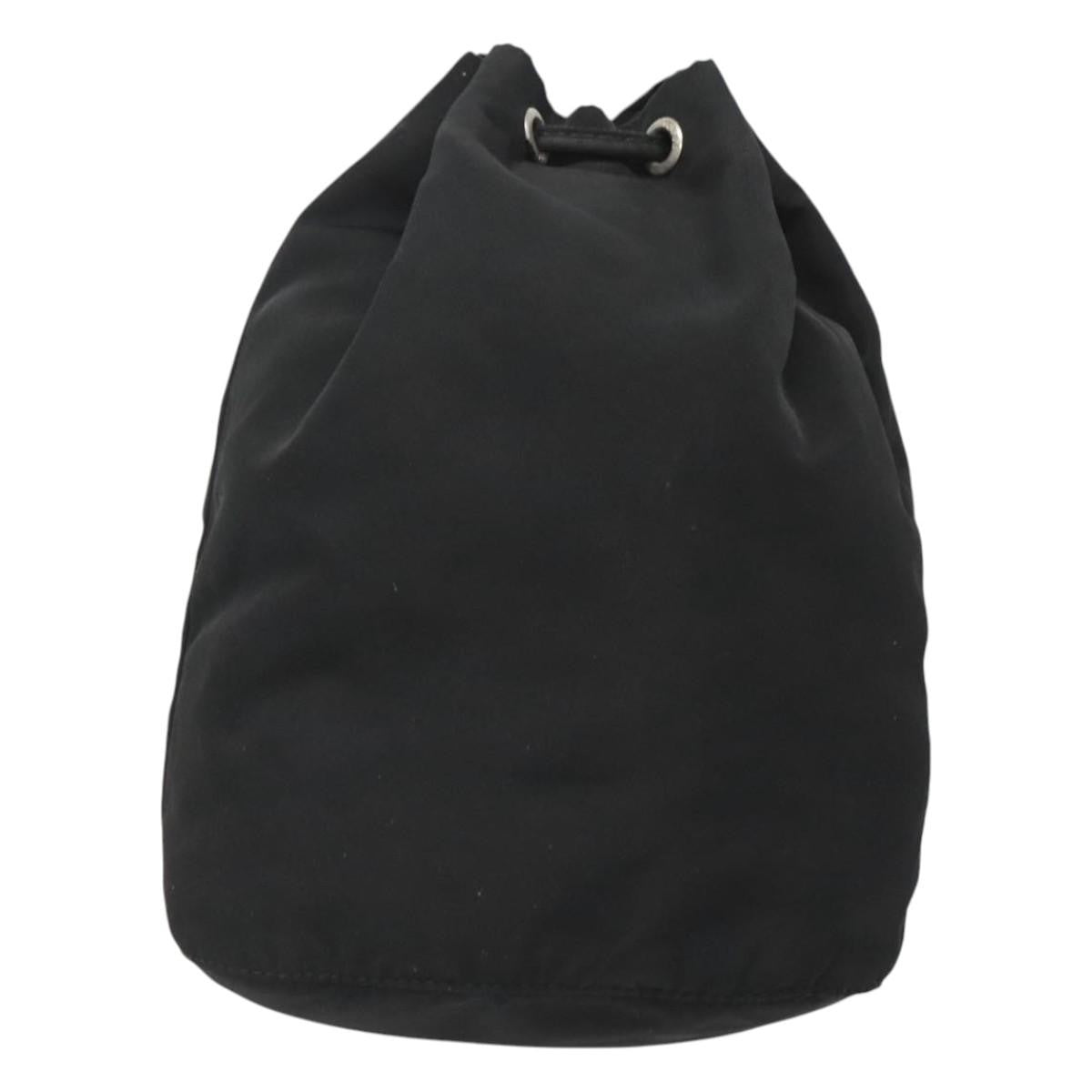 Prada Vela Drawstring Bucket Pouch Tessuto, BLACK, NYLON, Clutche & pouche