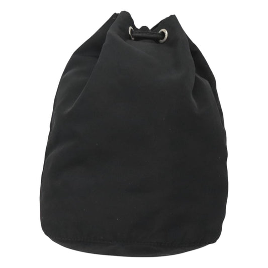 Prada Vela Drawstring Bucket Pouch Tessuto, BLACK, NYLON, Clutche & pouche