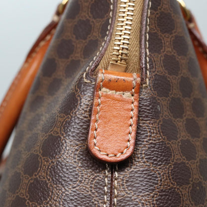 Celine Vintage Macadam Handbag Canvas, BROWN, CANVAS, Handbag