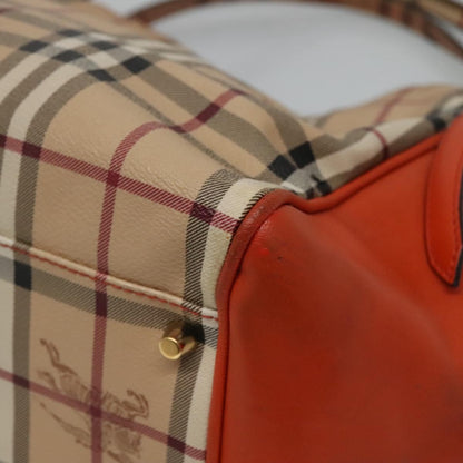 Burberry Canterbury Panels Tote Haymarket Coated Canvas and Leather, BEIGE, CANVAS, Tote bag