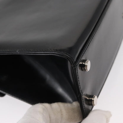 Salvatore Ferragamo Gancini handbag Leather, BLACK, LEATHER, Handbag