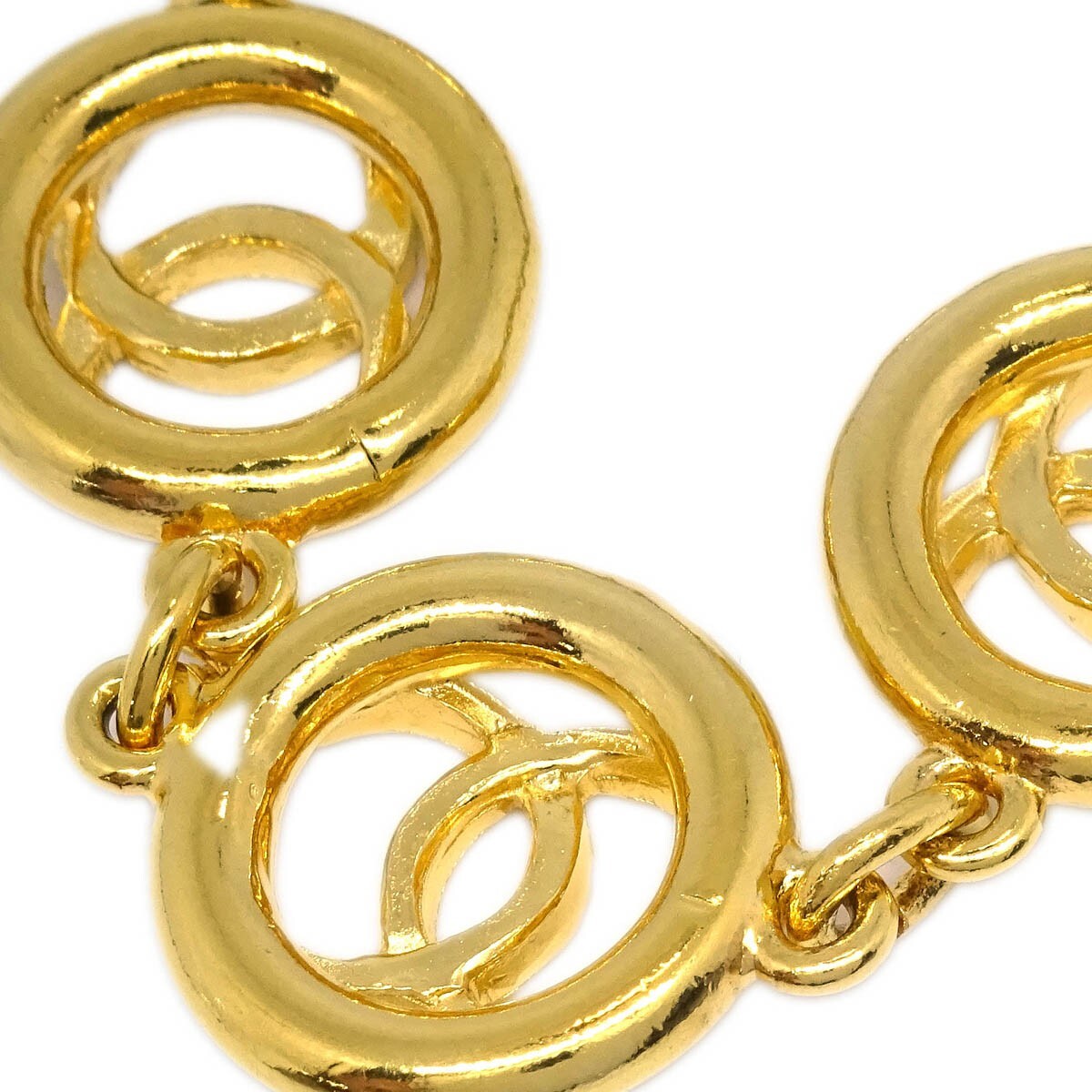 Chanel CC Cutout Round Bracelet Metal, GOLD, GOLD_PLATED, Bracelet