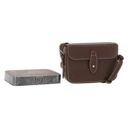 Gucci Cigarette case Shoulder bag Leather, BROWN, LEATHER, Clutche & pouche