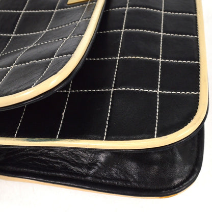 Chanel Chocolate Bar Mademoiselle Flap Bag Quilted Leather, BLACK, LEATHER, Shoulder bag