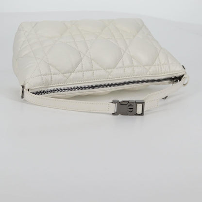 Christian Dior DiorTravel Nomad Pouch Macrocannage Quilt Calfskin, WHITE, LEATHER, Clutche & pouche