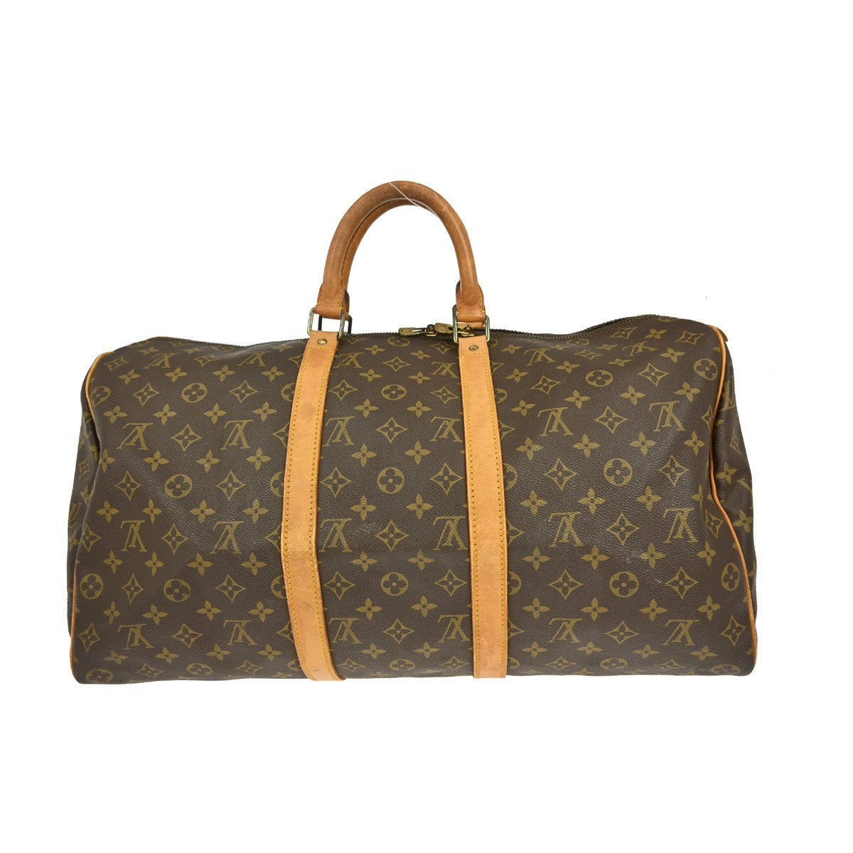 Louis Vuitton Keepall Bag Monogram Canvas, BROWN, CANVAS, Travel bag