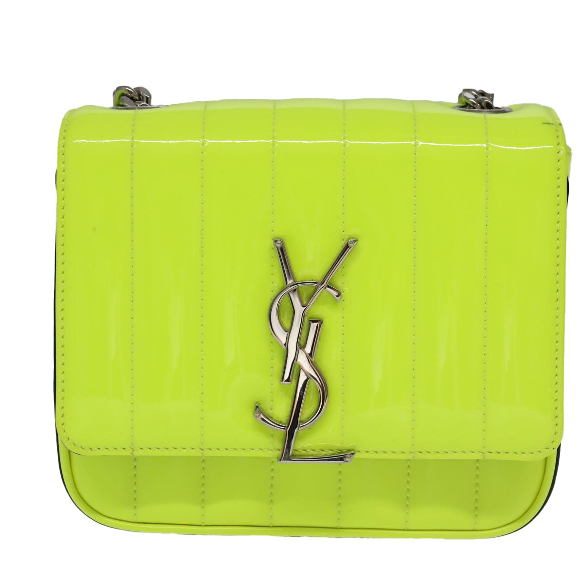 Saint Laurent Vicky Crossbody Bag Vertical Quilted Patent, YELLOW, PATENT_LEATHER, Crossbody bag