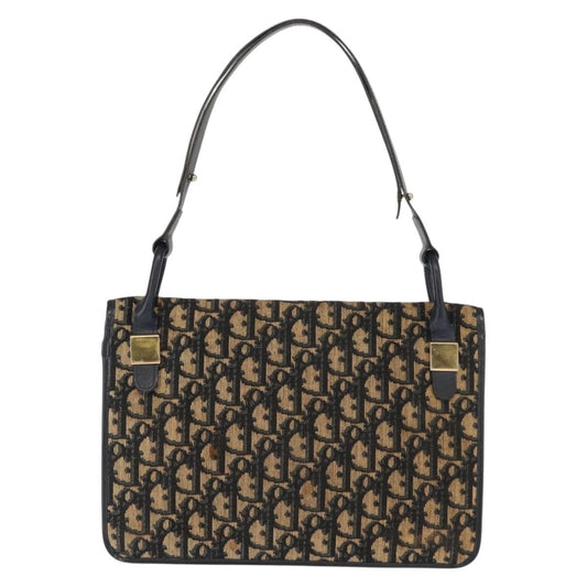 Christian Dior Vintage Trotter Shoulder Bag Canvas, NAVY, CANVAS, Shoulder bag