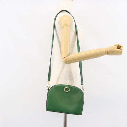 Celine Vintage Shoulder Bag Leather, GREEN, LEATHER, Shoulder bag