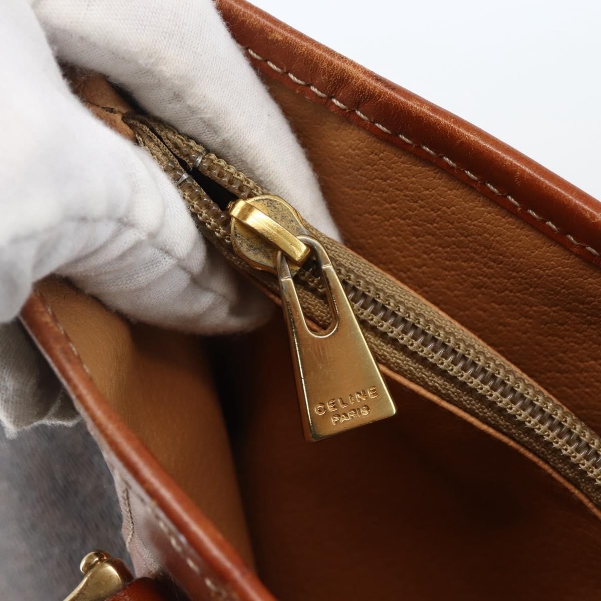 Celine Vintage Macadam Shopper Tote Coated Canvas, BROWN, CANVAS, Tote bag