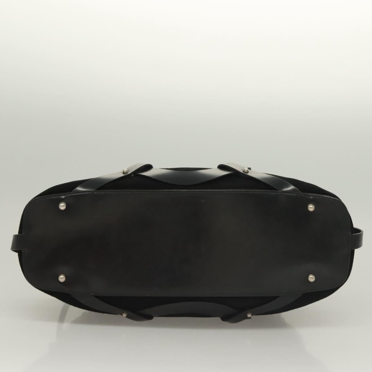 Salvatore Ferragamo Gancini handbag Suede, BLACK, SUEDE, Handbag