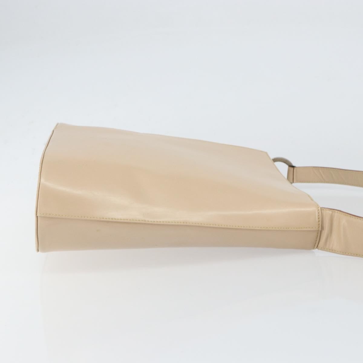 Salvatore Ferragamo Gancini Shoulder Bag Leather, BEIGE, LEATHER, Shoulder bag