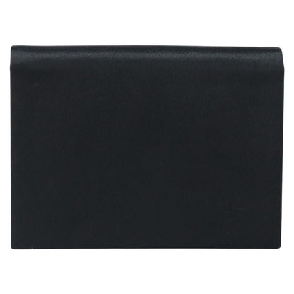 Saint Laurent Vintage Pouch Satin, BLACK, SATIN, Clutche & pouche