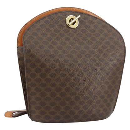 Celine Vintage Macadam Shoulder Bag Canvas, BROWN, PVC, Shoulder bag