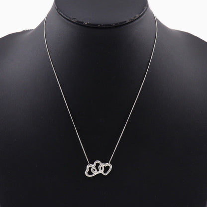 Tiffany & Co. Triple Heart Pendant Necklace Sterling Silver, SILVER, SILVER, Necklace
