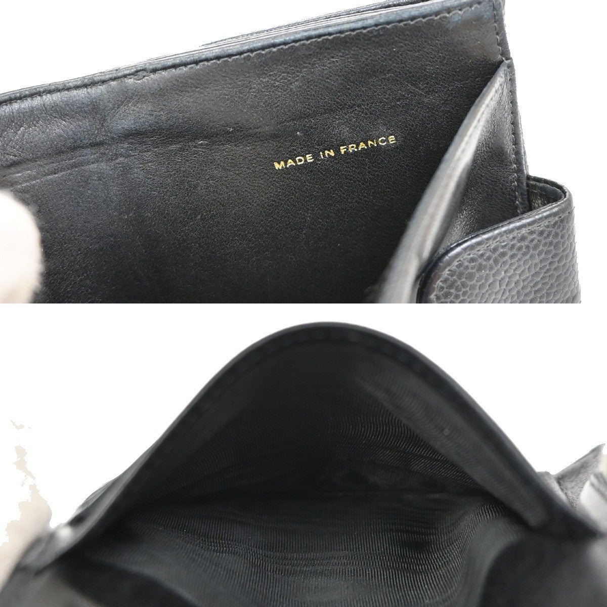 Chanel Vintage Timeless Bifold Wallet Caviar, BLACK, CALFSKIN, Wallets