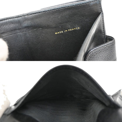 Chanel Vintage Timeless Bifold Wallet Caviar, BLACK, CALFSKIN, Wallets