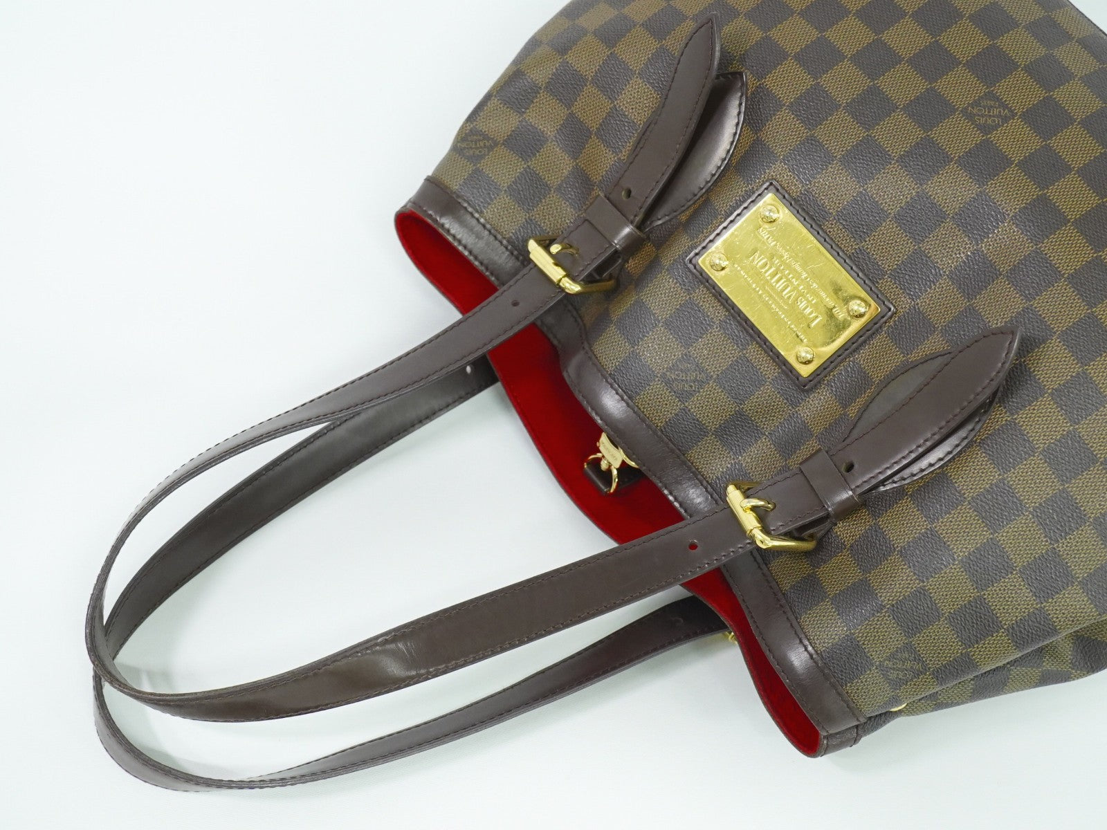 Louis Vuitton Hampstead Handbag Damier, BROWN, CANVAS, Tote bag