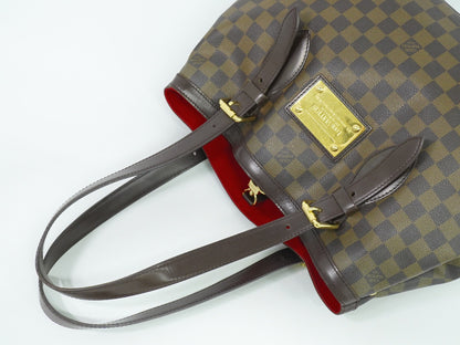 Louis Vuitton Hampstead Handbag Damier, BROWN, CANVAS, Tote bag