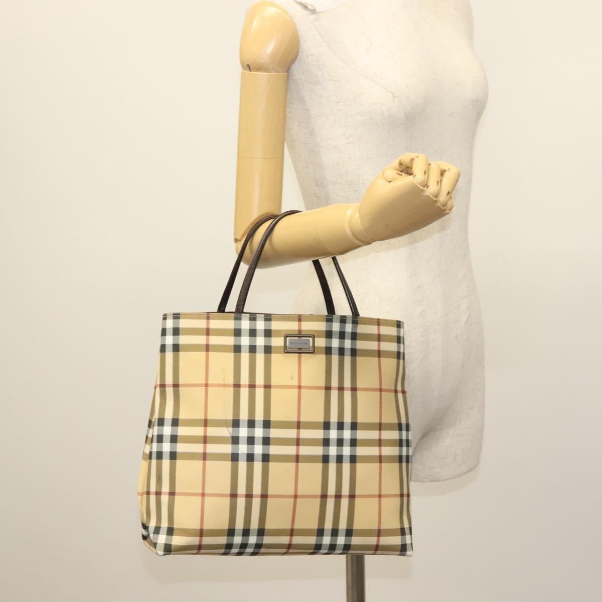 Burberry Nova Check Tote canvas check pattern, BEIGE, PVC, Tote bag
