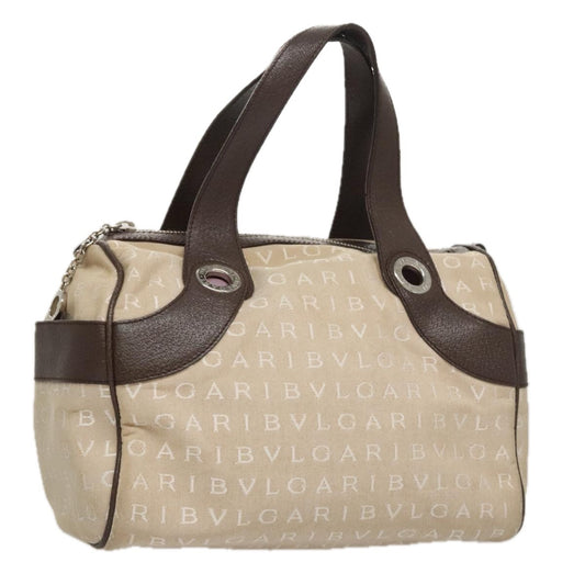 Bvlgari Logomania Handbag Canvas, BEIGE, CANVAS, Handbag
