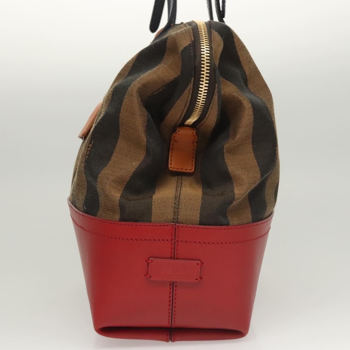 Fendi Pequin 2Bag Canvas and Leather, BROWN, CANVAS, Shoulder bag