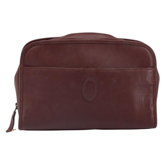 cartier Must de Cartier Clutch bag Leather, BURGUNDY, LEATHER, Clutche & pouche