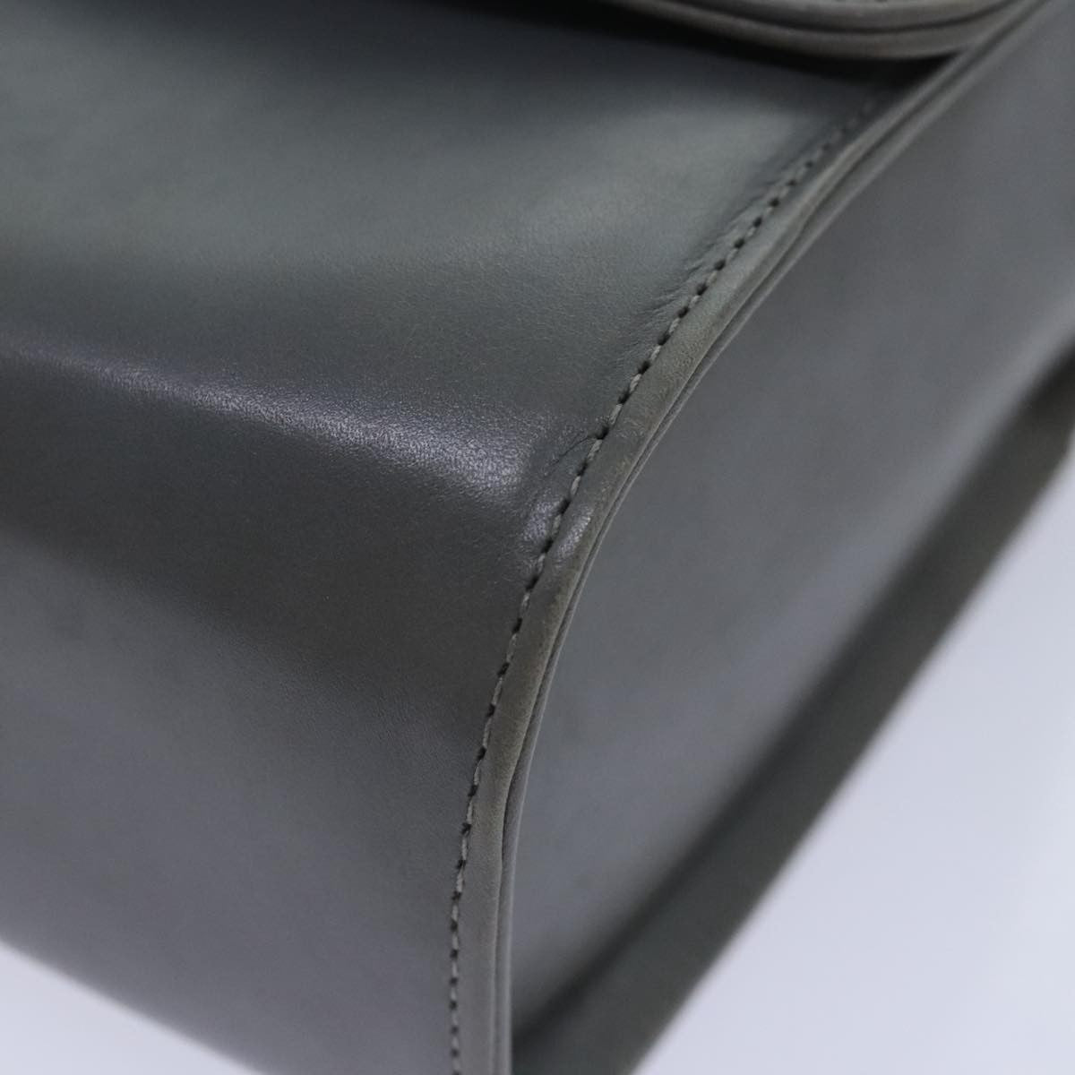 Salvatore Ferragamo Vintage Flap Chain Shoulder Bag Leather, GRAY, LEATHER, Shoulder bag