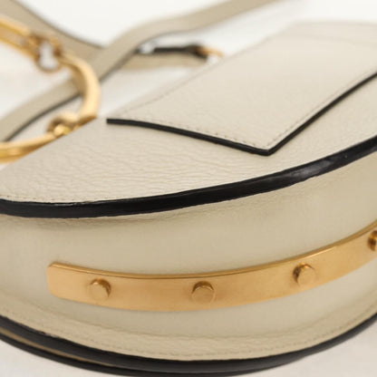 Chloe Nile Minaudière Leather, WHITE, LEATHER, Handbag