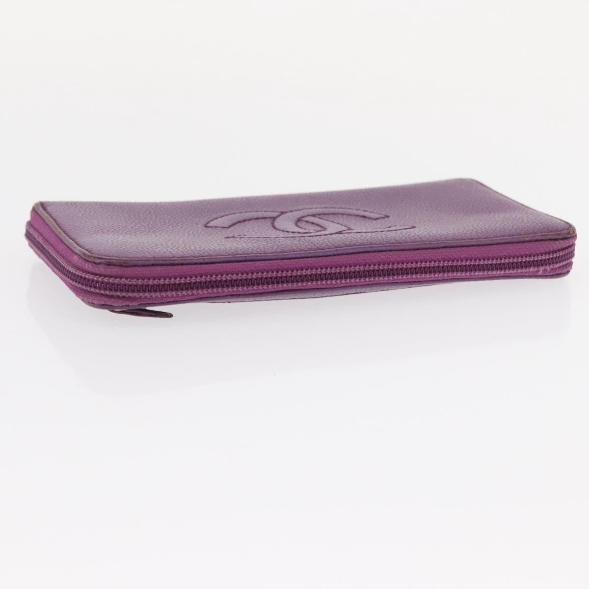 Chanel Timeless CC Zipped Wallet Caviar, PURPLE, LEATHER, Wallets