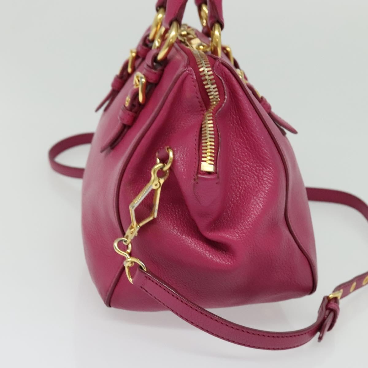 Miu Miu Madras Bowler Bag Leather, PINK, LEATHER, Handbag