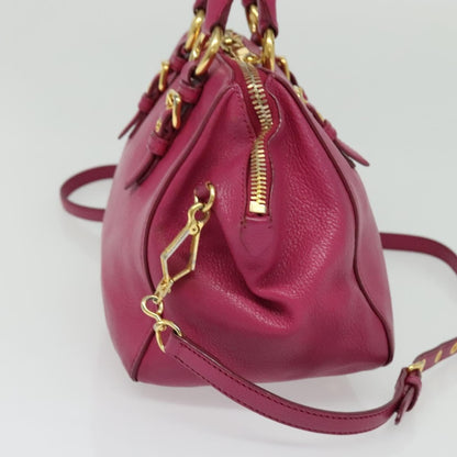 Miu Miu Madras Bowler Bag Leather, PINK, LEATHER, Handbag