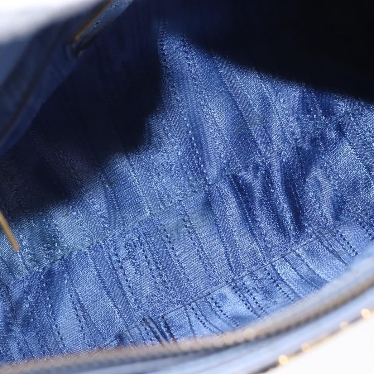 Salvatore Ferragamo Gancini Tote Leather, BLUE, LEATHER, Tote bag