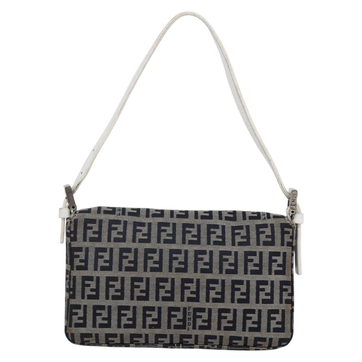 Fendi Baguette Bag Zucchino Canvas, NAVY, CANVAS, Clutche & pouche