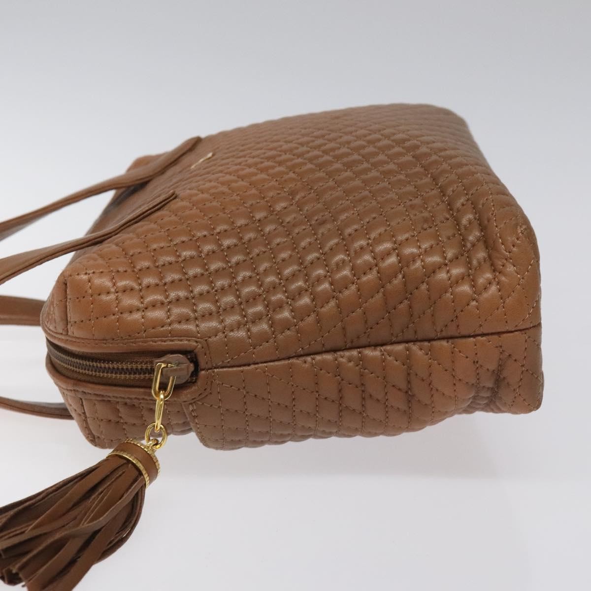 Bally Vintage Handbag Quilted Leather, Brown, Leather, Handbag