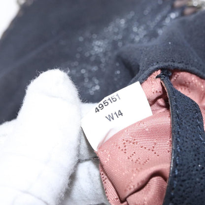 Stella McCartney Falabella Fold Over Crossbody Bag Shaggy Deer, NAVY, POLYESTER, Shoulder bag