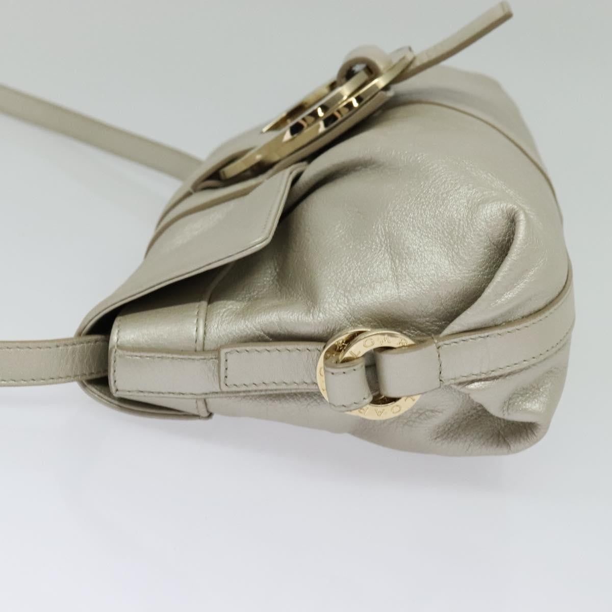 Bvlgari Chandra Flap Shoulder Bag Leather, SILVER, LEATHER, Shoulder bag