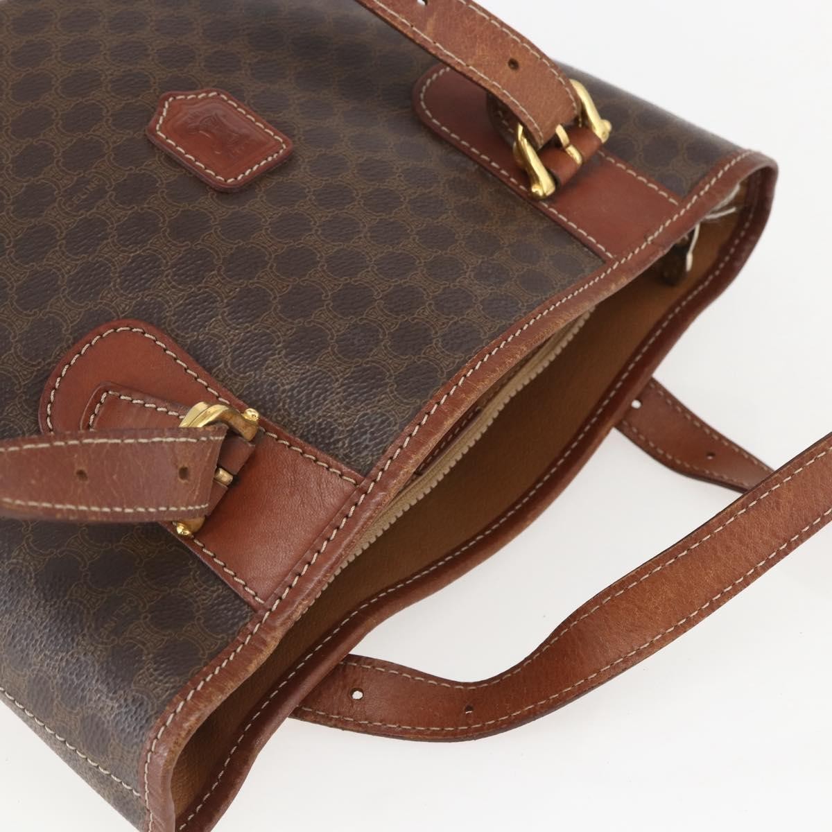 Celine Vintage Macadam Tote bag Canvas, BROWN, PVC, Tote bag