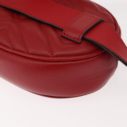 Gucci GG Marmont Belt Bag Matelasse Leather, RED, LEATHER, Clutche & pouche