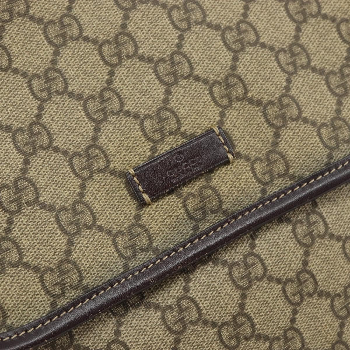 Gucci Flap Messenger GG Coated Canvas, BEIGE, PVC, Shoulder bag