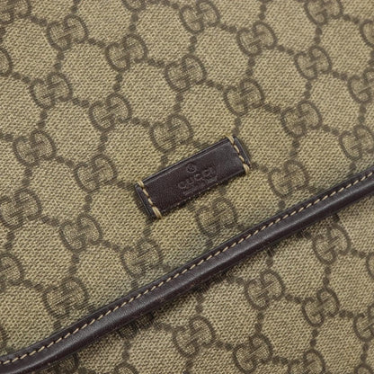 Gucci Flap Messenger GG Coated Canvas, BEIGE, PVC, Shoulder bag