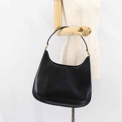 Salvatore Ferragamo Vintage Gancini Hobo Leather, BLACK, LEATHER, Shoulder bag
