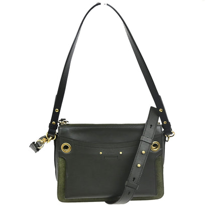 Chloe Roy Shoulder Bag Leather, Black, Suede, Shoulder Bag
