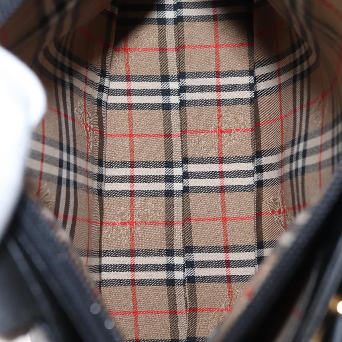 Burberry Vintage Handbag Leather, BLACK, LEATHER, Handbag