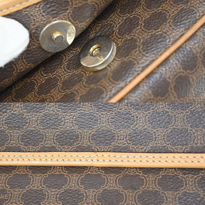 Celine Macadam Shoulder Bag PVC Leather, BROWN, PVC, Shoulder bag